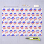 US Flag Dog Paw Print Tissuepapier (Craft)