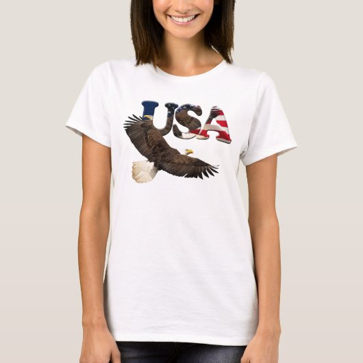 US FLAG & EAGLE USA-stijl Dames Shirt (Voorkant)