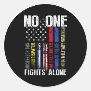 US Flag Eerste Responder Ronde Sticker