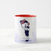 US Flag en vuurwerk Jongen Patriottische Mok (Midden)