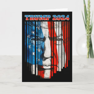 Us Flag Face Trump Vintage Donald Trump 4 juli Kaart