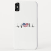 US Flag Heartbeat ECG Electrocardiografie Case-Mate iPhone Case (Achterkant)