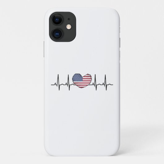 US Flag Heartbeat ECG Electrocardiografie Case-Mate iPhone Case (Achterkant)