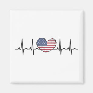 US Flag Heartbeat ECG Electrocardiografie Magneet