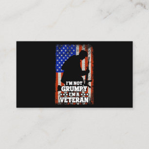 US Flag Im niet Grumpy im a Veteran 116 Visitekaartje