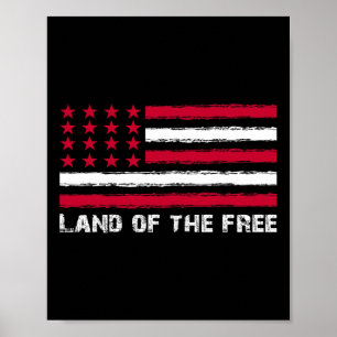 US Flag Land van het Vrije Amerika 4 juli Mannen W Poster