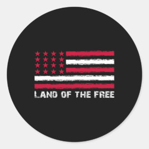 US Flag Land van het Vrije Amerika 4 juli Mannen W Ronde Sticker