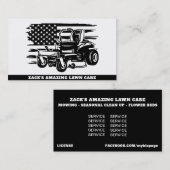 *~* US Flag Lawn Mower Black White Lawn Care  Visitekaartje (Voorkant / Achterkant)
