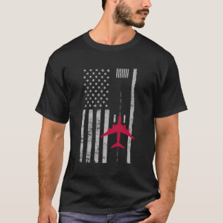 US Flag Luchthaven landingsbaan Vliegtuigpiloot Gi T-shirt
