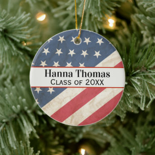 US Flag Militair Patriottisch Afstuderen Gift Keramisch Ornament