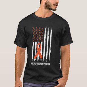 US Flag MS Family Support Multiple Sclerose Aware T-shirt