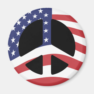 US Flag Peace Sign Magnet Magneet