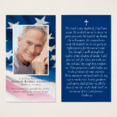US Flag Photo Memorial Prayer Kaart (Voorkant /achterkant)
