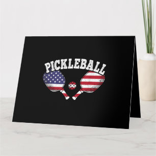 US Flag Pickleball Speler Pickle Ball Love Kaart