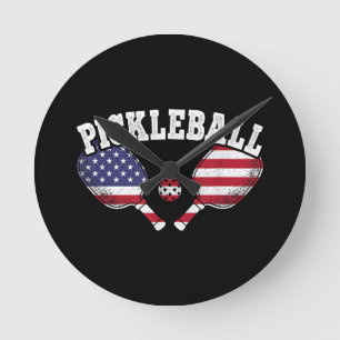 US Flag Pickleball Speler  Pickle Ball Love Ronde Klok