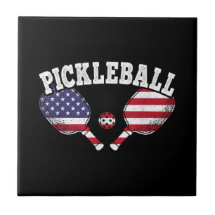 US Flag Pickleball Speler  Pickle Ball Love Tegeltje