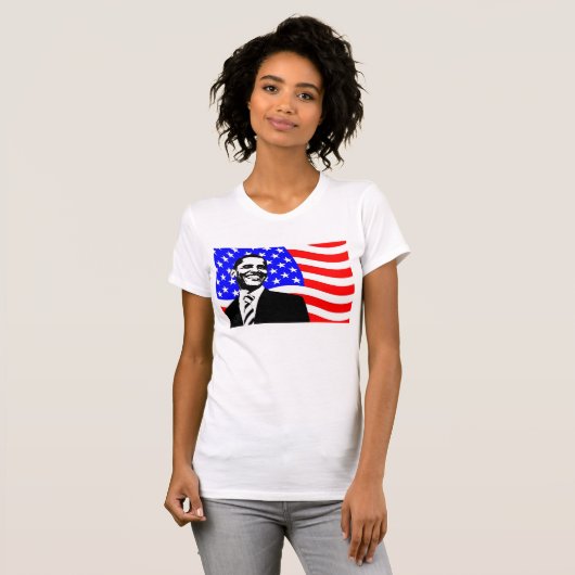 US Flag President Barack Obama Shirt (Voorkant volledig)