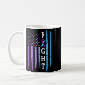 Us Flag Preventie Bewustzijn Strijd Draag Paars Koffiemok