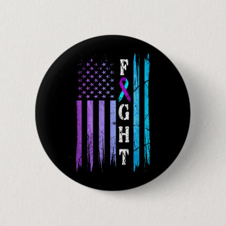 Us Flag Preventie Bewustzijn Strijd Draag Paars Ronde Button 5,7 Cm