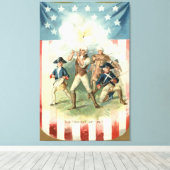 US Flag Spirit of 76 Soldier Drummer Boy Canvas Afdruk (Insitu (Houten vloer))