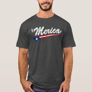 US Flag Style Swoosh "Merica (Distress) T-shirt