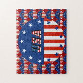 US Flag Text Circle Pattern 11 x 14 inch Legpuzzel (Verticaal)