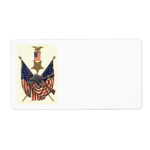 US Flag Union Civil War Medal Eagle Etiket