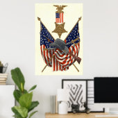 US Flag Union Civil War Medal Eagle Poster (Thuiskantoor)