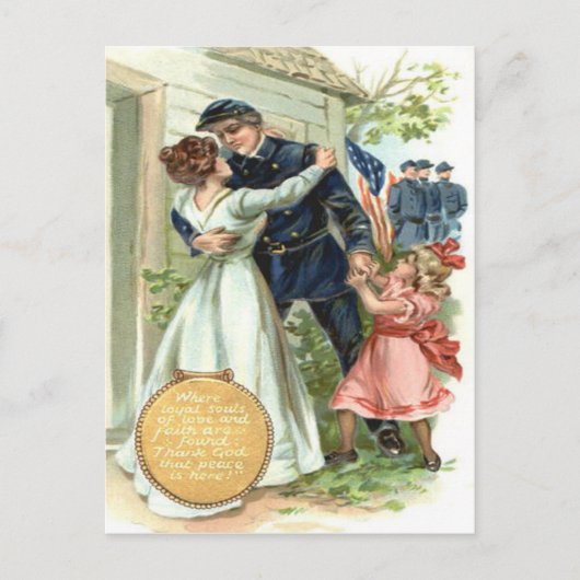 US Flag Union Civil War Soldier Home Briefkaart (Voorkant)