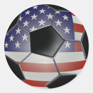 US Flag Voetbal Ronde Sticker