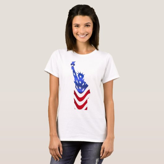 US Flag Women's Basic T-Shirt (Voorkant volledig)