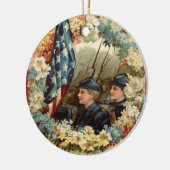 US Flag Wreated Parade Maart Burgeroorlog Keramisch Ornament (Links)
