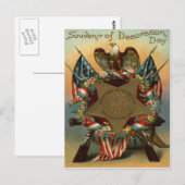 US Flag Wreath Eagle Pistool Flowers Briefkaart (Voorkant / Achterkant)