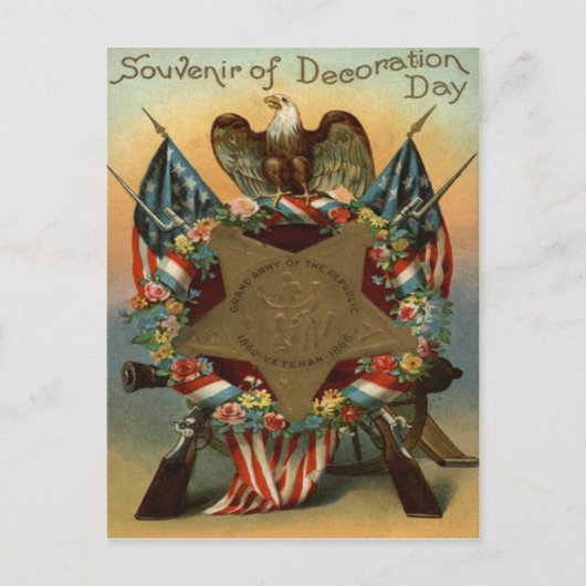US Flag Wreath Eagle Pistool Flowers Briefkaart (Voorkant)
