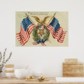 US Flag Wreath Medal Eagle Poster (Keuken)