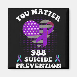 Us Flag You 988 Suicide Prevention Awareness Ribbo Magneet