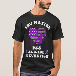 Us Flag You 988 Suicide Prevention Awareness Ribbo T-shirt