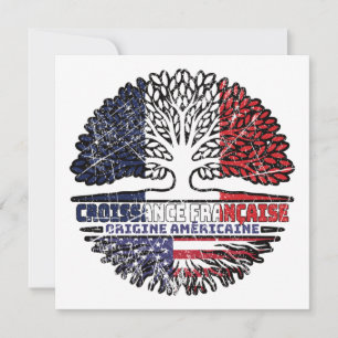US French America Tree Roots vlag Kaart