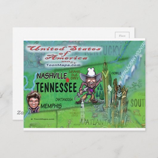 US Fun Map Briefkaart (Voorkant / Achterkant)