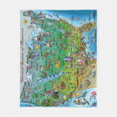 US Fun Map Fleece Deken (Voorkant)