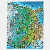 US Fun Map Fleece Deken (Voorkant)