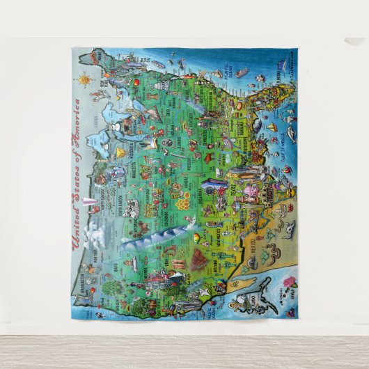 US Fun Map Wandkleed (Voorkant)