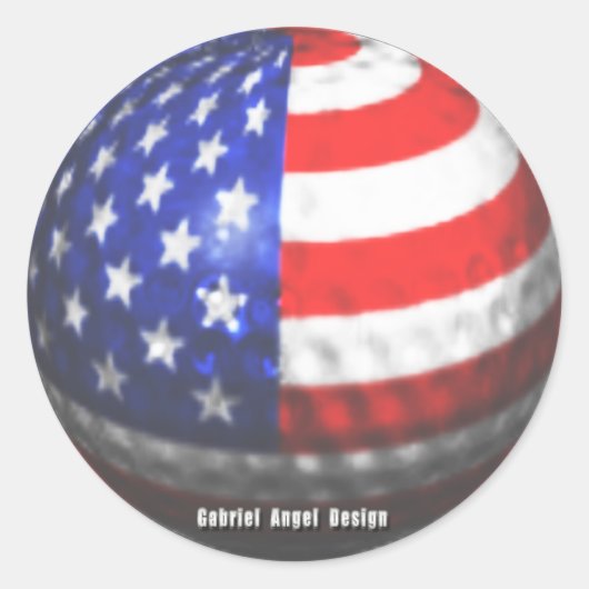 US Golf Ronde Sticker (Voorkant)