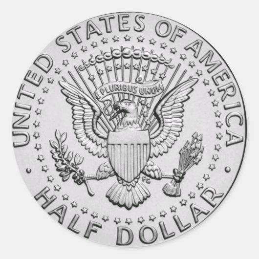 US Great Seal Half Dollar Ronde Sticker (Voorkant)