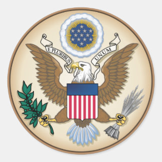 US GREAT SEAL RONDE STICKER