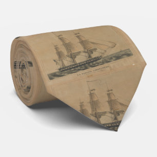 US-Grondwet Illustratie schip (1846) Stropdas