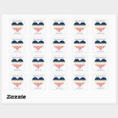 US Heart Flag Happy Retirement Stickers (Vel)