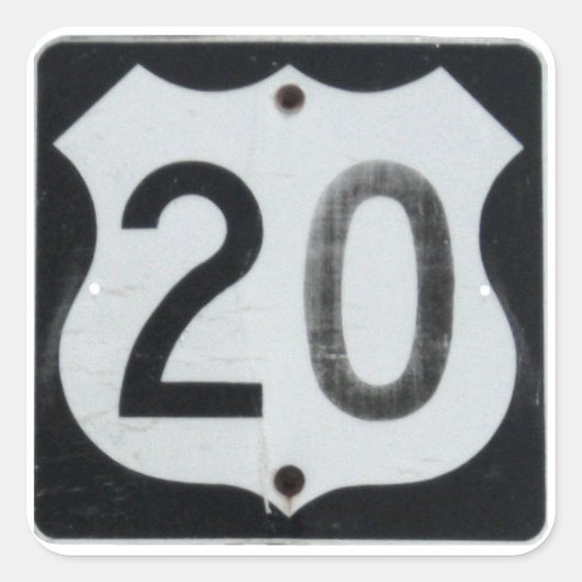 US Highway 20 Road Sign Stickers (Voorkant)