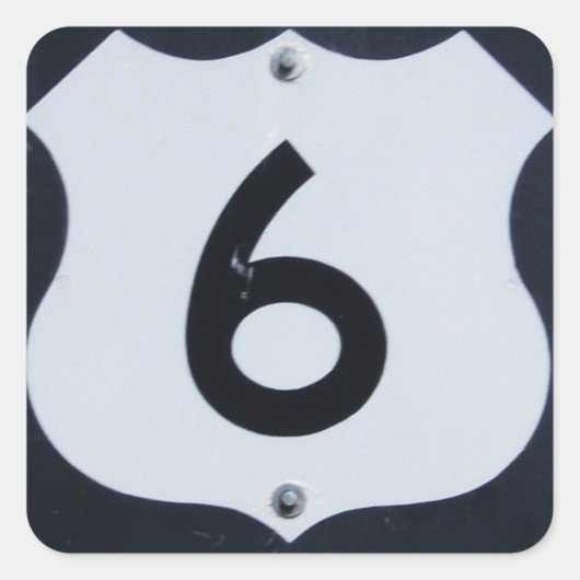 US Highway 6 Road Sign Sticker (Voorkant)