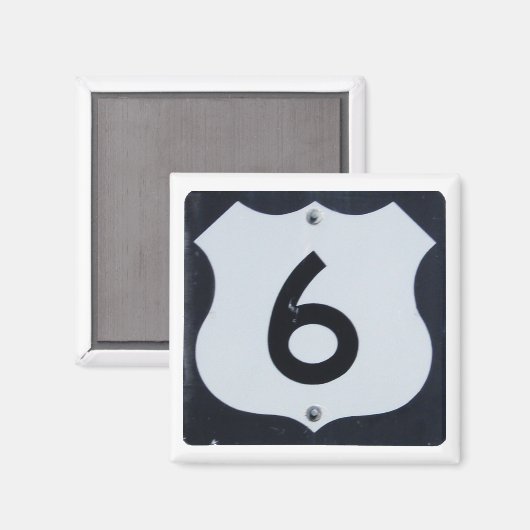 US Highway 6 Wegbordmagneet Magneet (Voorkant / Achterkant)